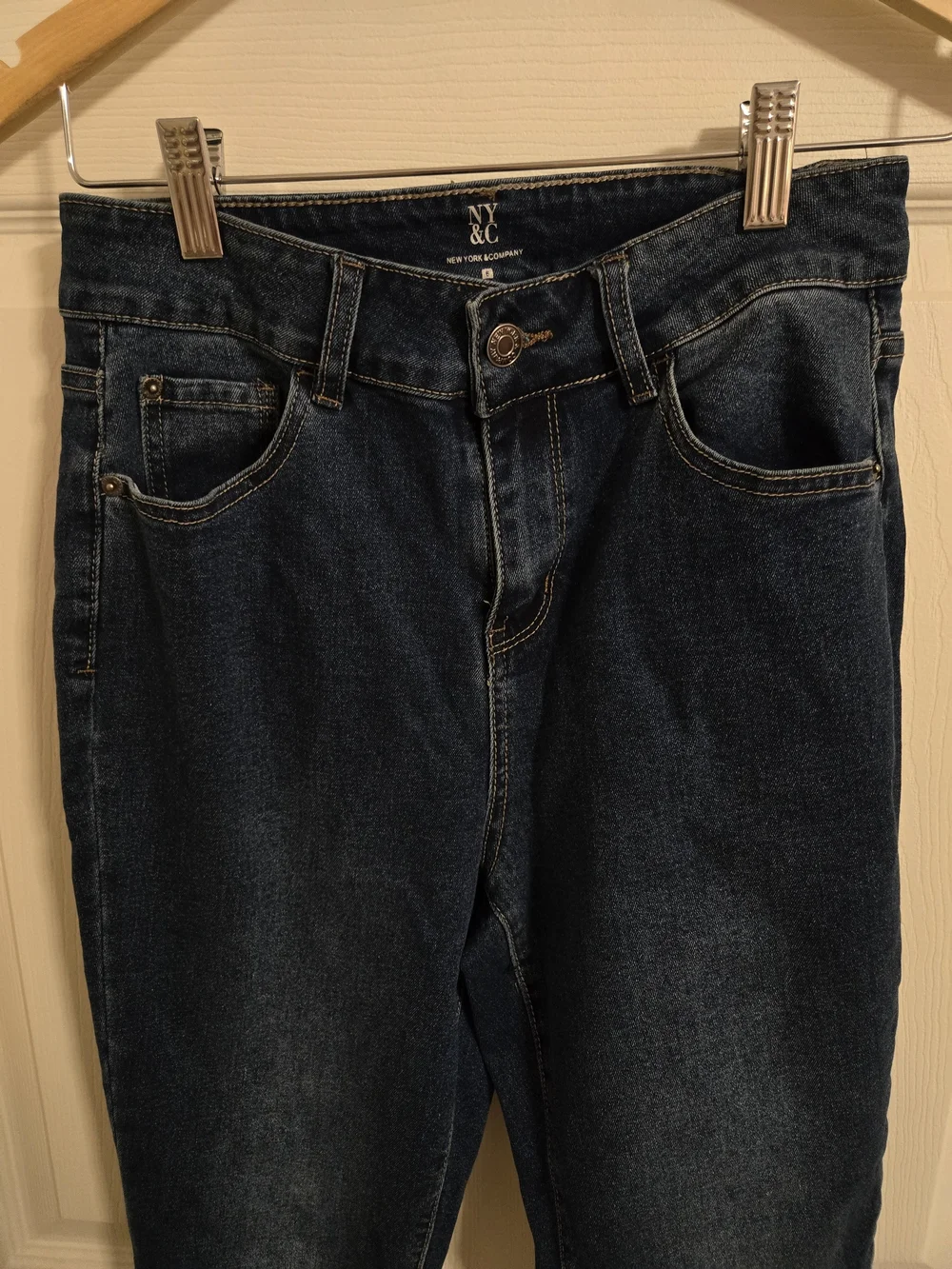 NY&C Women’s Dark Blue Lace-Up Jeans Size 6 - Picture 3 of 8